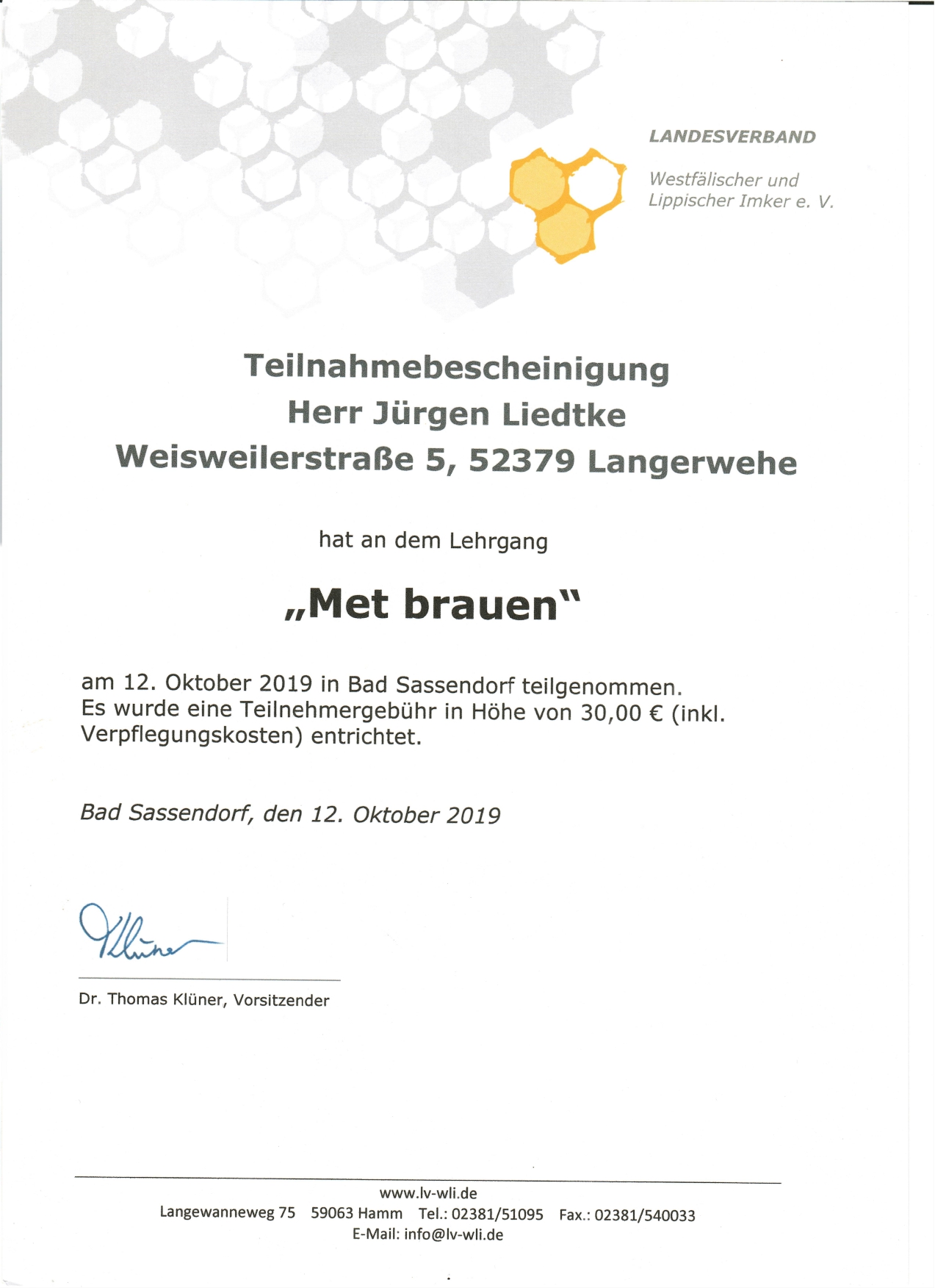 Zertifikat Met Jürgen